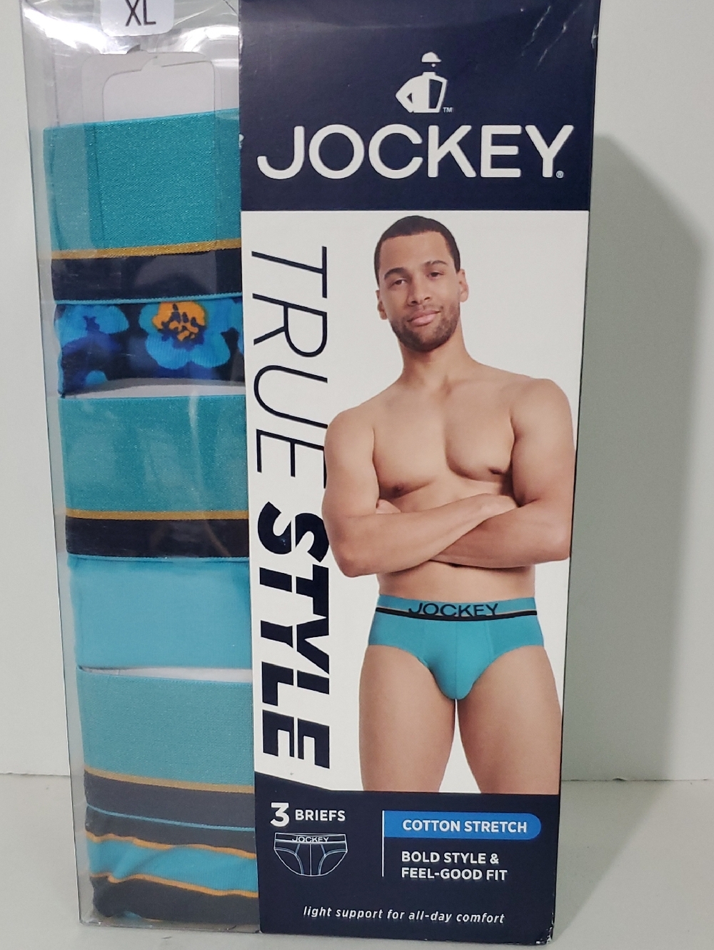 Jockey Men's Teal & Navy Briefs 3-Pack Size XL NWT